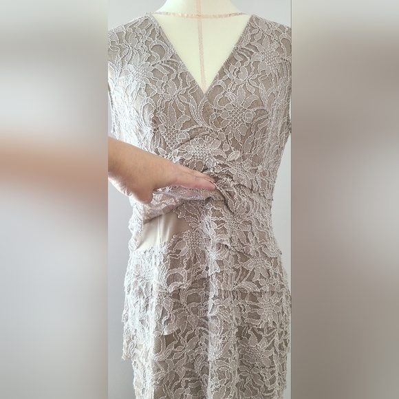 Woman's Jessica Howard Toupe Evening Dress with ruffle design - Picture 3 of 4